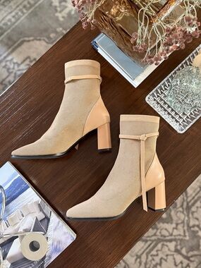 Cosy Island AmberGlow Square Toe Heeled Ankle Boot